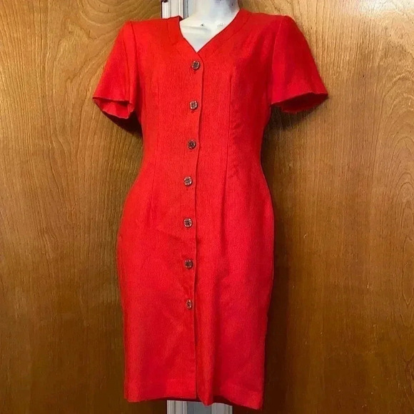 J.S.J. Petite V-Neck Midi Dress - Picture 1 of 10